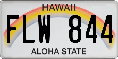 HI license plate FLW844