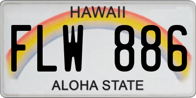 HI license plate FLW886