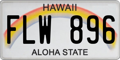 HI license plate FLW896