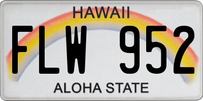 HI license plate FLW952