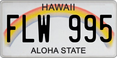 HI license plate FLW995