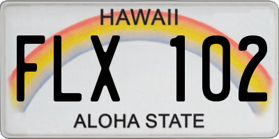HI license plate FLX102