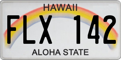 HI license plate FLX142
