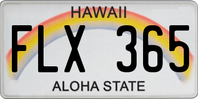 HI license plate FLX365