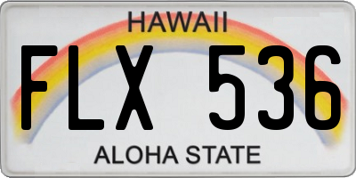 HI license plate FLX536