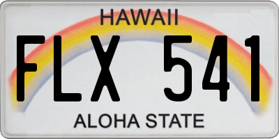 HI license plate FLX541