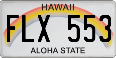 HI license plate FLX553