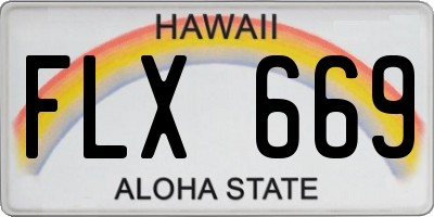 HI license plate FLX669