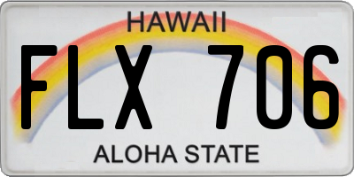 HI license plate FLX706