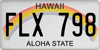 HI license plate FLX798