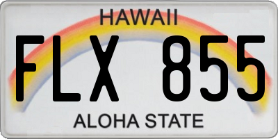 HI license plate FLX855