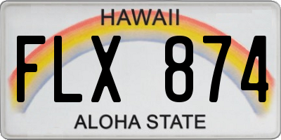HI license plate FLX874