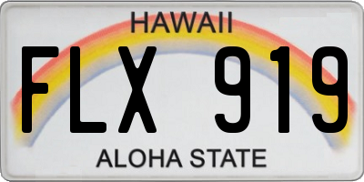 HI license plate FLX919