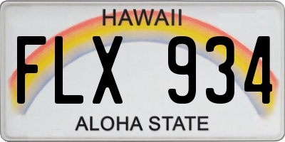 HI license plate FLX934