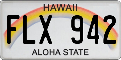 HI license plate FLX942