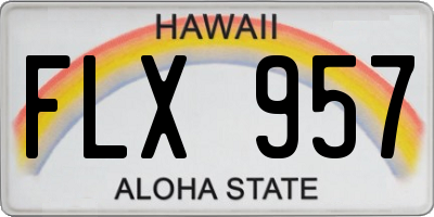 HI license plate FLX957