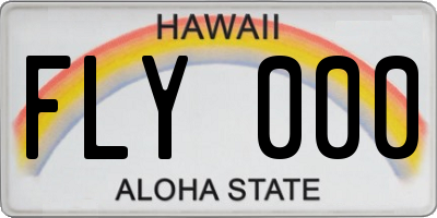 HI license plate FLY000
