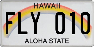 HI license plate FLY010