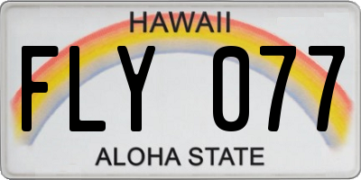 HI license plate FLY077