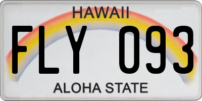 HI license plate FLY093