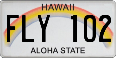 HI license plate FLY102