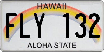 HI license plate FLY132