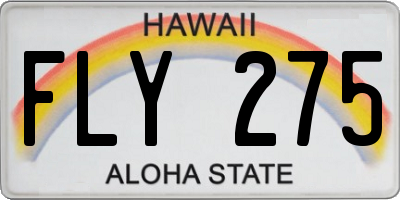 HI license plate FLY275
