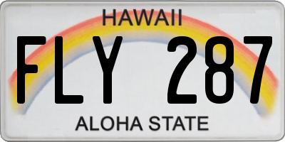 HI license plate FLY287