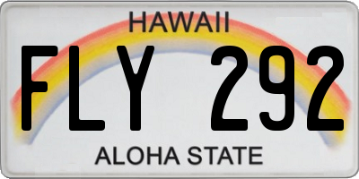 HI license plate FLY292
