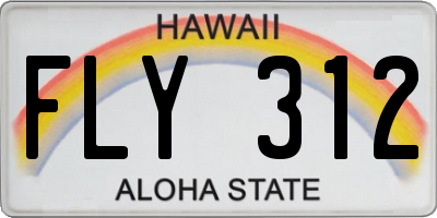 HI license plate FLY312