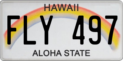 HI license plate FLY497