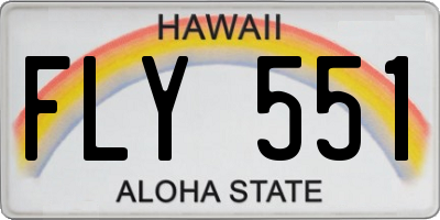 HI license plate FLY551