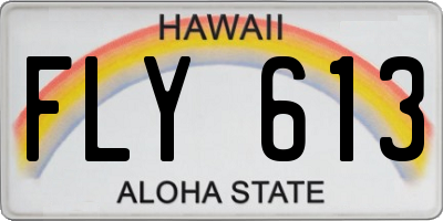 HI license plate FLY613