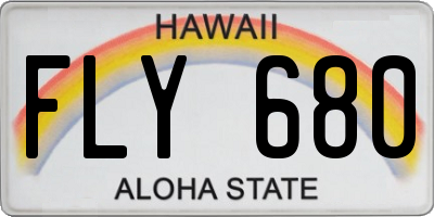 HI license plate FLY680