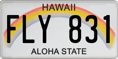 HI license plate FLY831