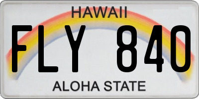 HI license plate FLY840