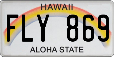 HI license plate FLY869