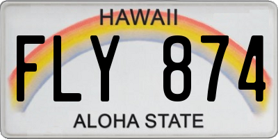 HI license plate FLY874