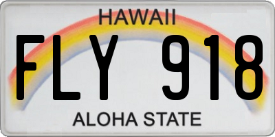 HI license plate FLY918