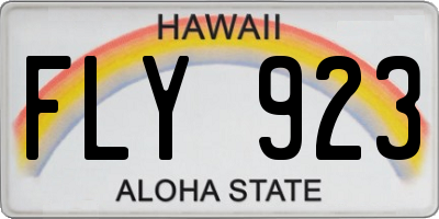 HI license plate FLY923