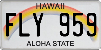 HI license plate FLY959