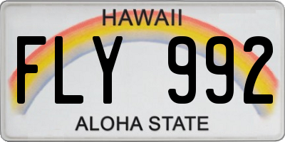 HI license plate FLY992