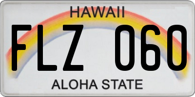 HI license plate FLZ060