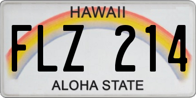 HI license plate FLZ214