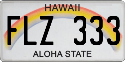 HI license plate FLZ333