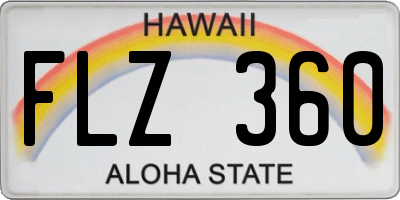 HI license plate FLZ360