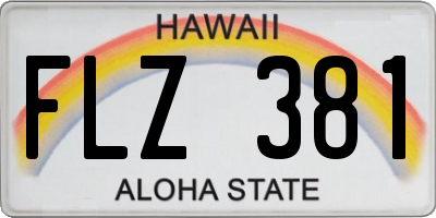 HI license plate FLZ381