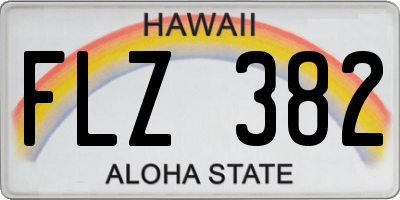 HI license plate FLZ382