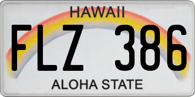 HI license plate FLZ386