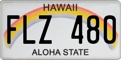 HI license plate FLZ480